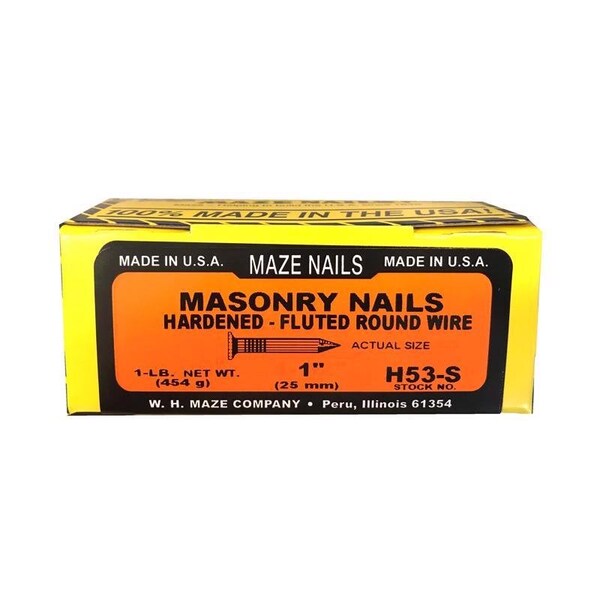 Maze Nails Maze 1 in. Masonry Heat Treated Carbon Steel Nail Flat Head